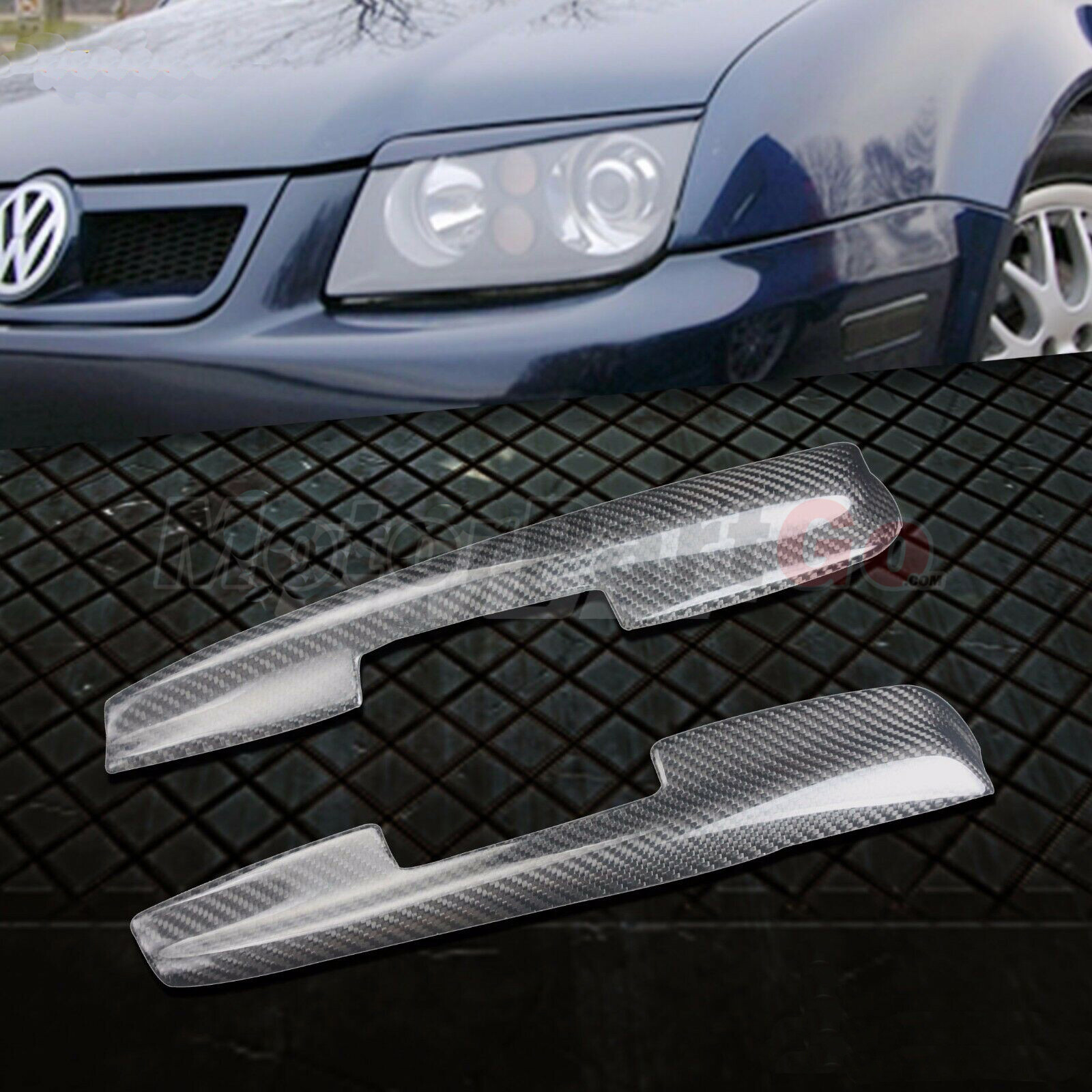 Carbon fiber Eyelid Eyebrow Cover For Volkswagen VW Jetta Bora 4 Mk4 IV 99-2004