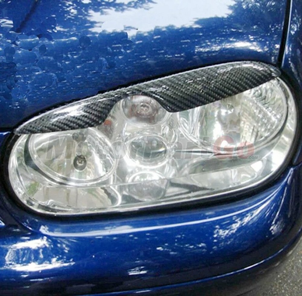 Carbon Fiber Head light Eyelid Eyebrow Cover Trim For VW GOLF4 GOLF IV MK4 99-04 V102