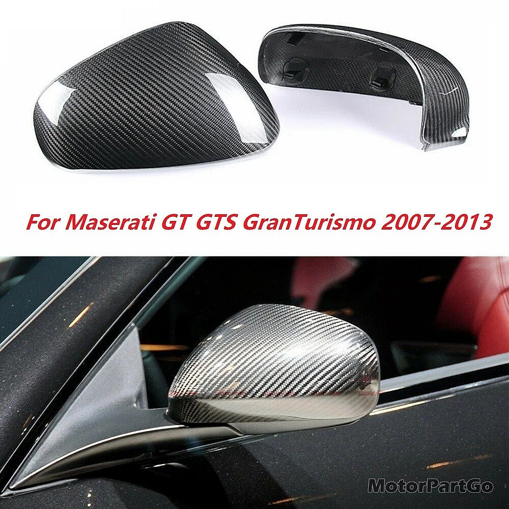 Real DRY Carbon Fiber Mirror Cover Exchange original 1 pair for Maserati GT Sport GC Gran Cabrio Quattroporte 2007-2013