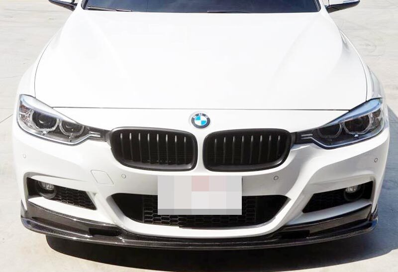 Real Carbon Fiber 3D Style Front Lip Spoiler For BMW F30 3-Series M Sport Mtech