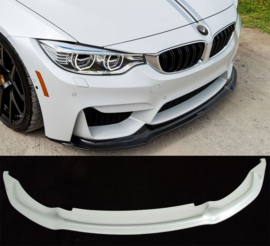 UNpaint Fiber Glass Primer V Front Lip Spoiler For BMW F80 M3 F82 F83 M4 2014+