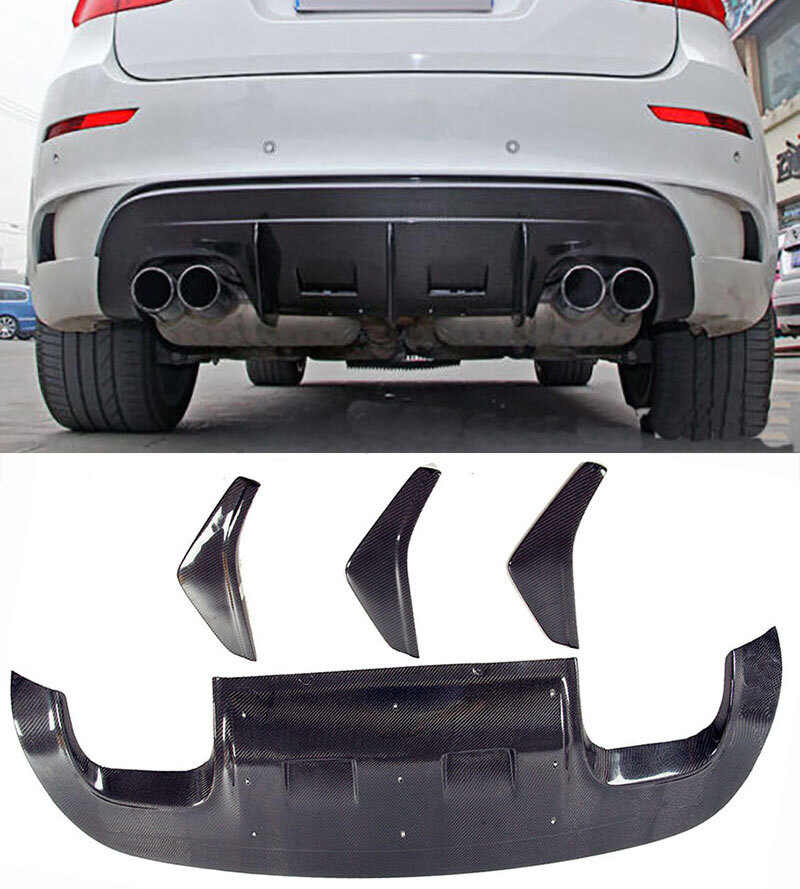 Real Carbon fiber Big fins Rear Diffuser Spoiler For BMW E71 X6 M X6M 2009-2014
