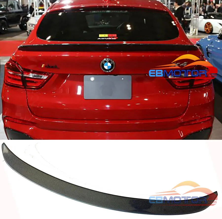Real Carbon Fiber Rear Trunk lip Spoiler Wing For BMW X4 F26 2014UP