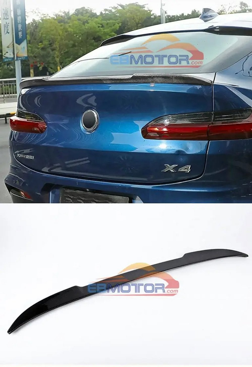 CS Style Real carbon fiber Wing trunk lip Spoiler for BMW X4 G02 25i 30i 2018UP B519