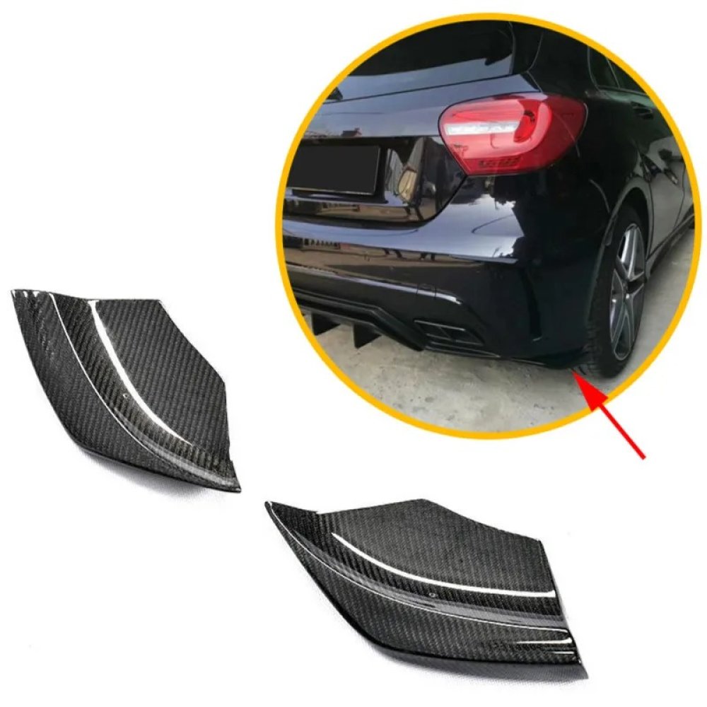 Rear Bumper Diffuser Splitters Canards for Mercedes-Benz A Class W176 A180 A200 A250 A45 AMG 2013 - 2018 Carbon Fiber / FRP m178