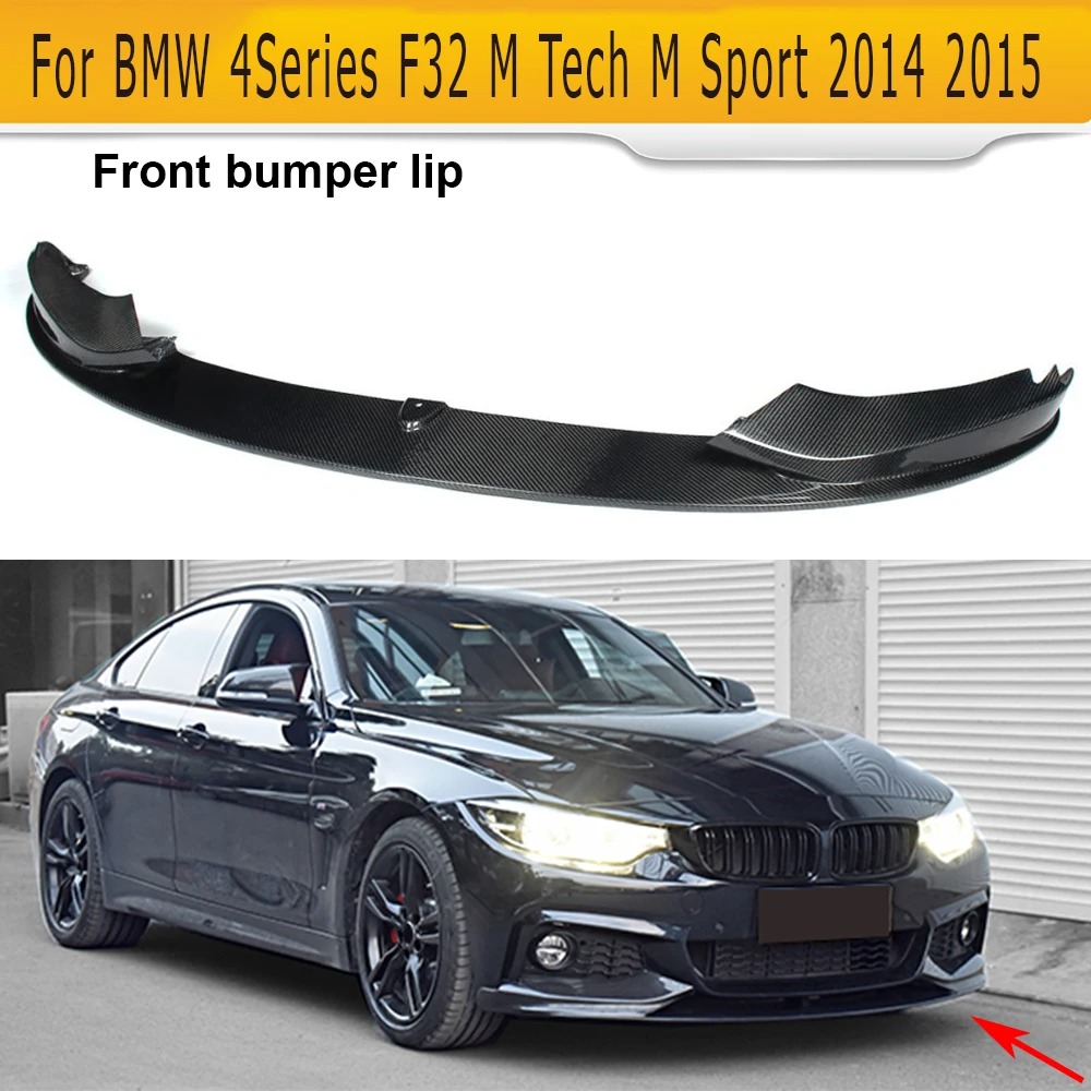 4 Series Carbon Fiber Car Front Bumper Lip Spoiler for BMW F32 435i M Sport Bumper 2014 - 2019 Convertible Gloss Matte ABS