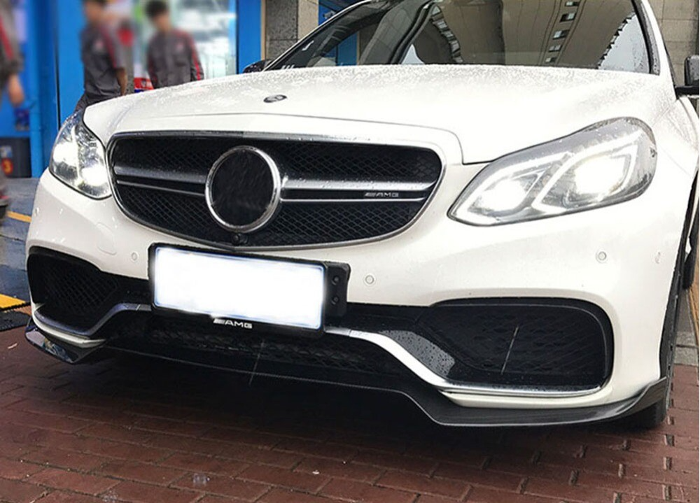 Real Carbon Fiber Front Bumper Lip Spoiler For Mercedes Benz W212 E63 AMG 14-15