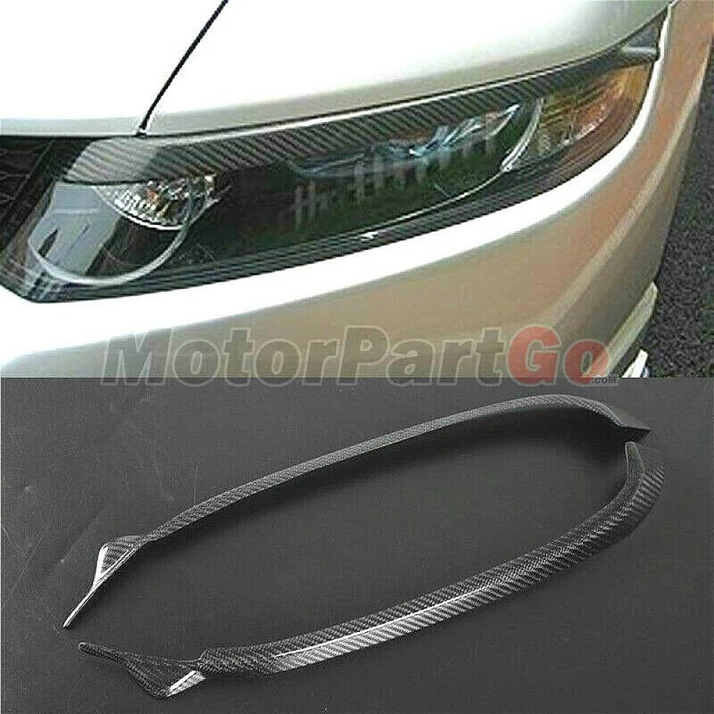 Real Carbon Fiber Head light Eyelid Eyebrow Cover Trim 1pair for Honda Odyssey 2003-2008  t181