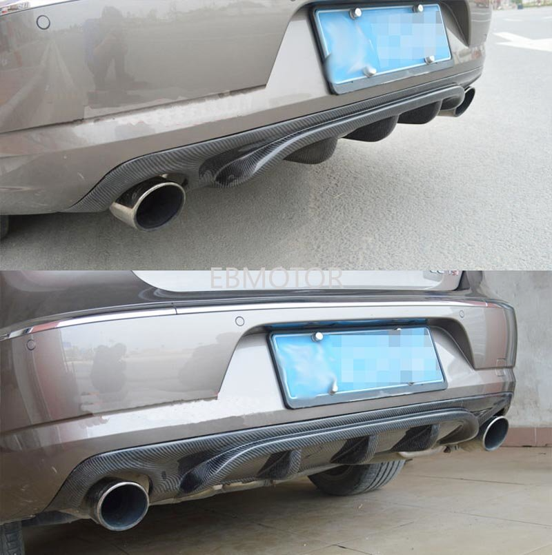 Real Carbon Fiber RLine Diffuser For Volkswagen CC 4D Double Exhaust Sedan 12-17