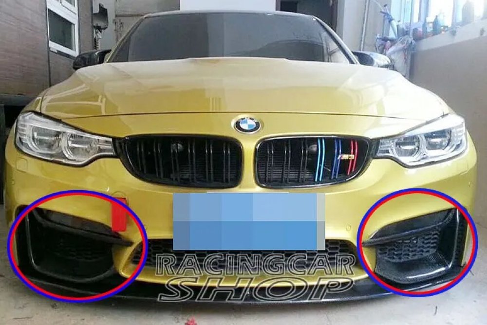M P Stye Real carbon fiber front splitter spoiler 4pcs/set for F80 M3 F82 F83 M4 front bumper 2014UP B164+B207