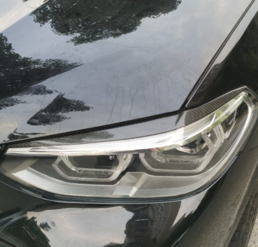 Real Carbon Fiber Eyebrow Eyelid Headlight Cover For BMW X3 G01 X3M F97 2018-24