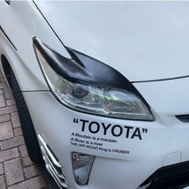 Carbon Fiber Eyebrow Eyelid Headlight Cover For Toyota Prius ZVW30 JDM 2012-2015