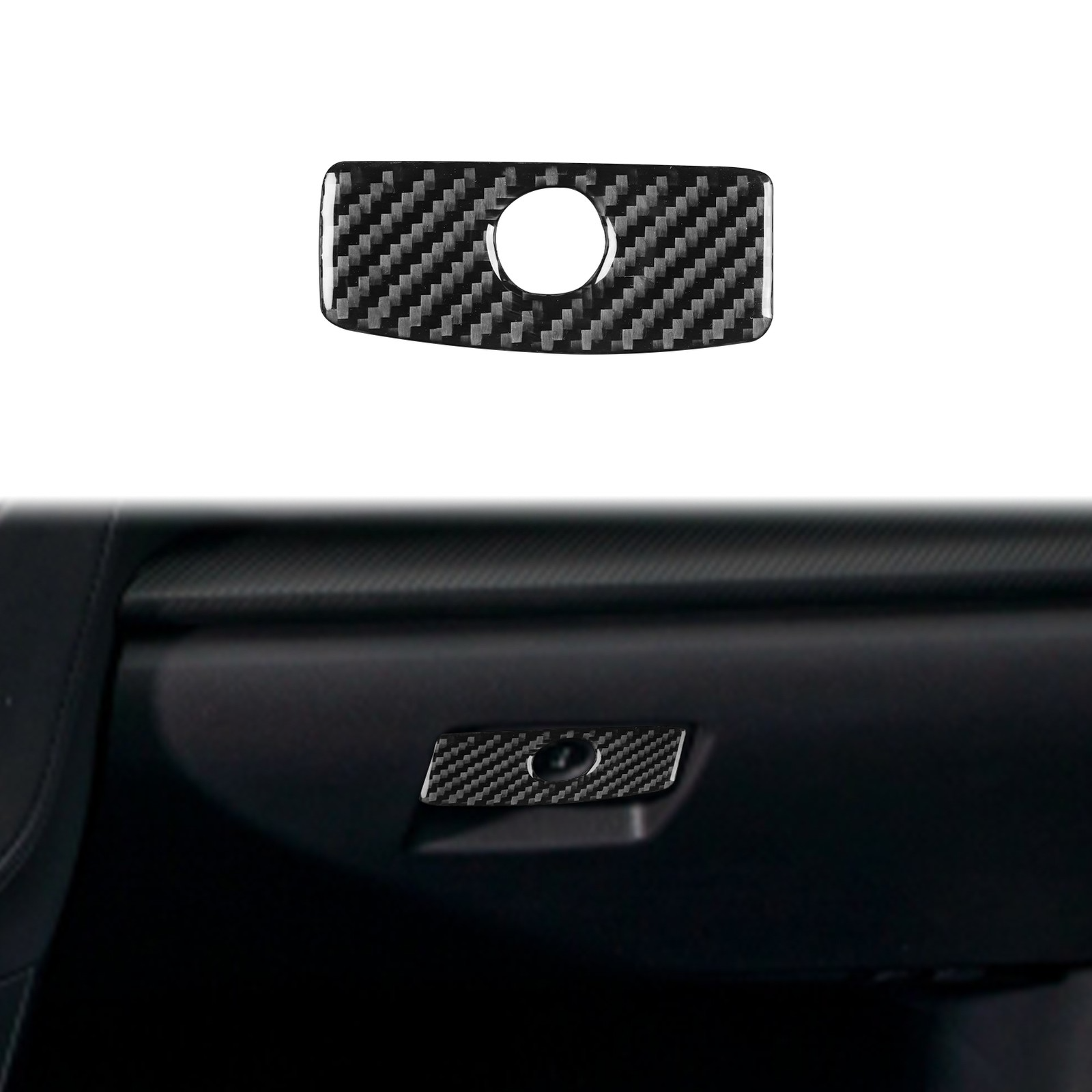Carbon Fiber Passenger Storage Handle Trim For Subaru Impreza XV Crosstrek 17-22