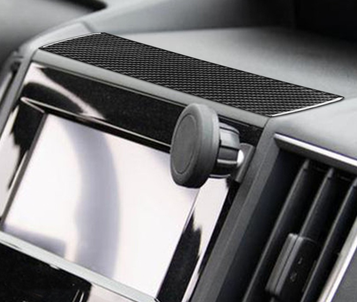 Carbon Fiber Navigation Panel Above Cover For Subaru Impreza XV Crosstrek 17-22
