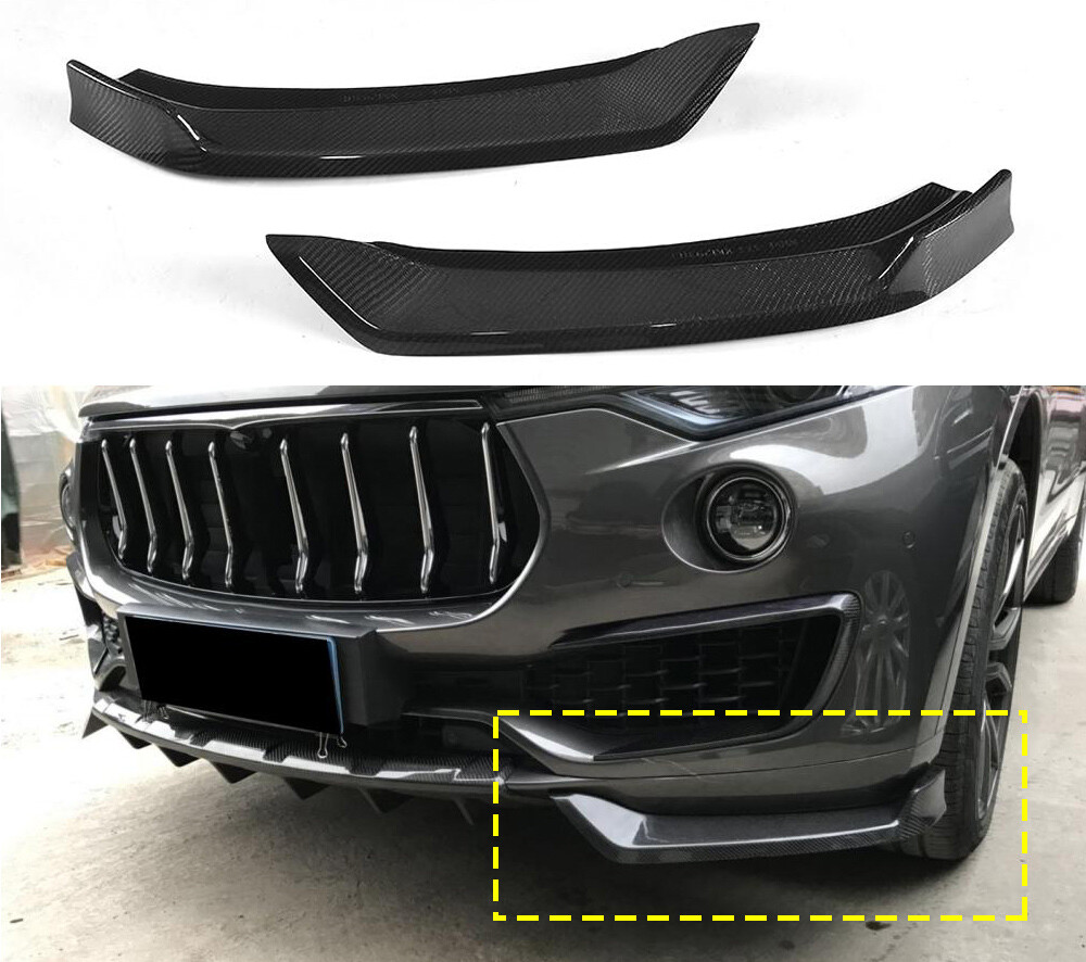 Real Carbon Fiber Front Bumper Splitter Fins Flaps For Maserati Levante 16-2017