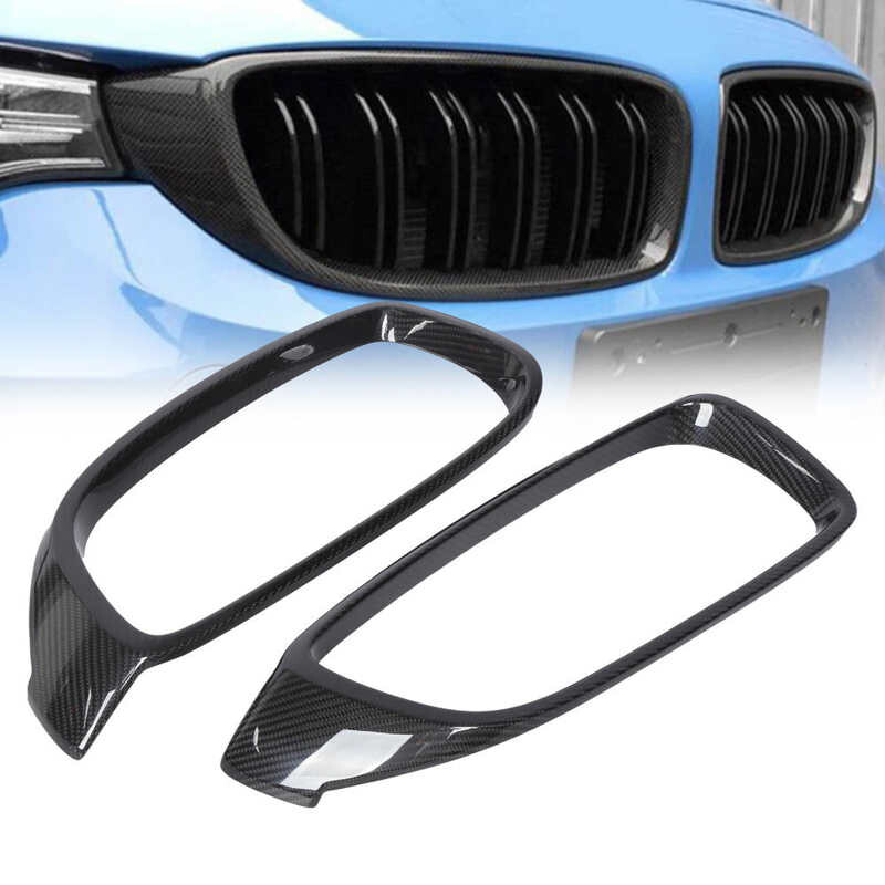 REAL CARBON FIBER KIDNEY GRILL INSERT TRIM COVER FOR BMW F80 M3 F82 F83 M4 15-18