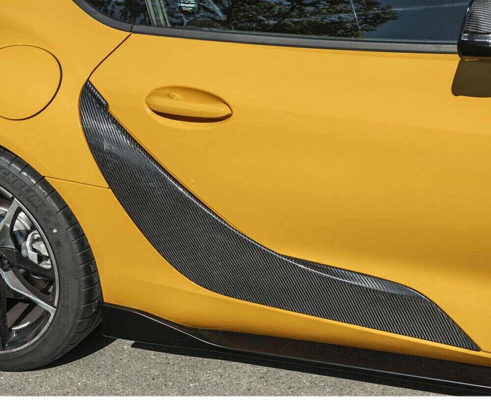 Real Carbon Fiber Side Door Fender Moulding Cover Trim For Toyota Supra A90 19+
