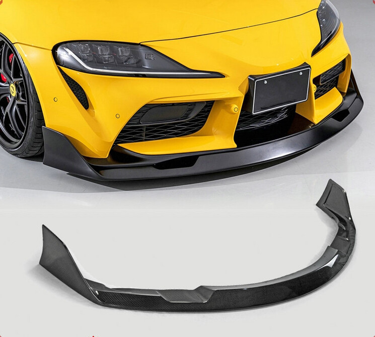 Real Carbon Fiber Front Bumper Add-on Lip Spoiler For 2019+ Toyota Supra A90 MK5