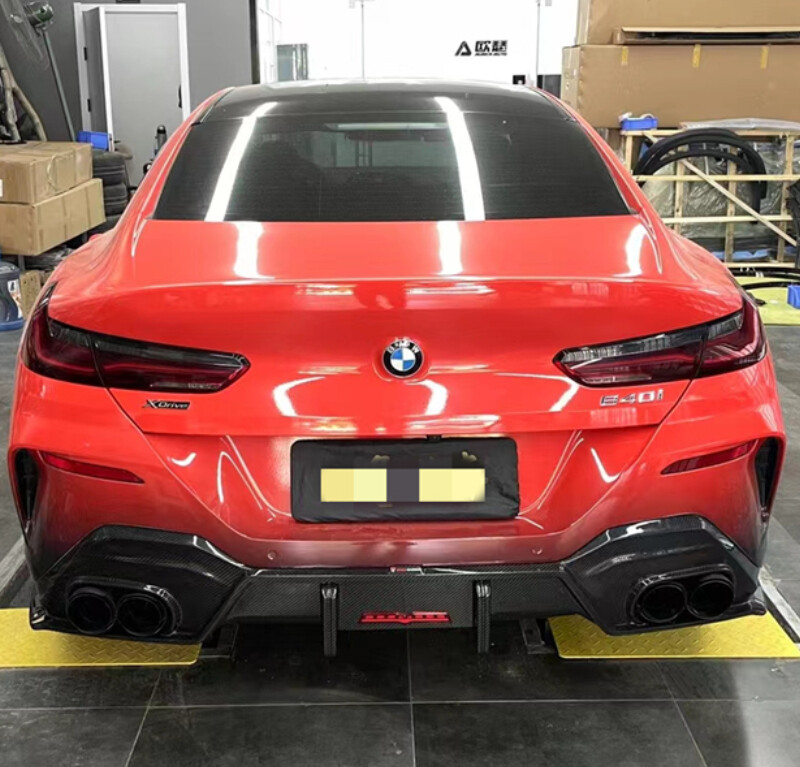 Carbon Fiber Rear Bumper Diffuser Lip Spoiler For BMW 8 Series G14 G15 G16 20-22