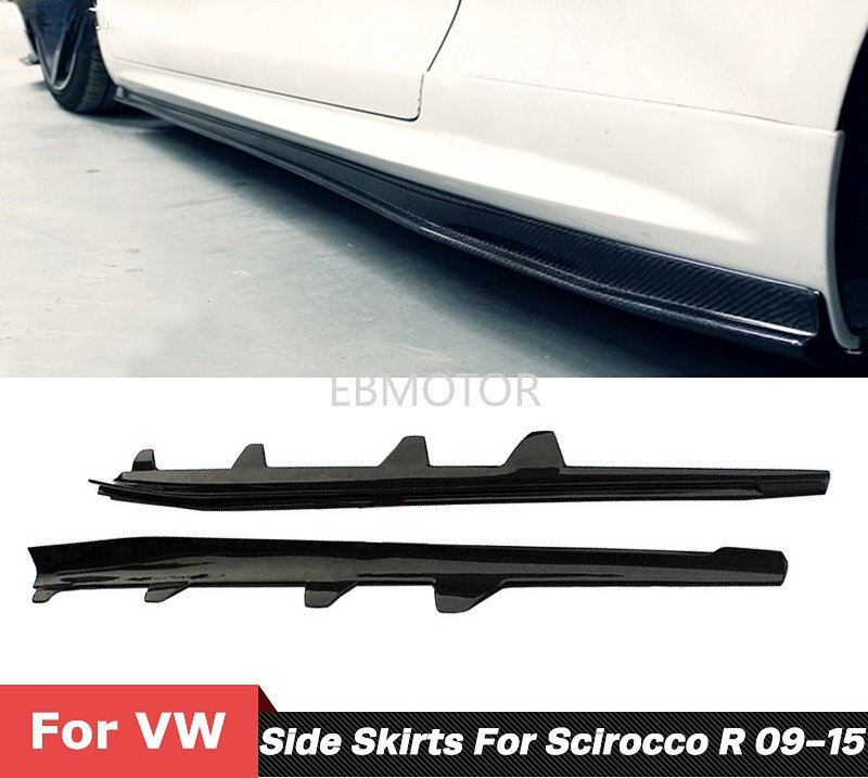 Real Carbon Fiber Side Skirt Extension Exterior kit pair For VW Scirocco R 09-15