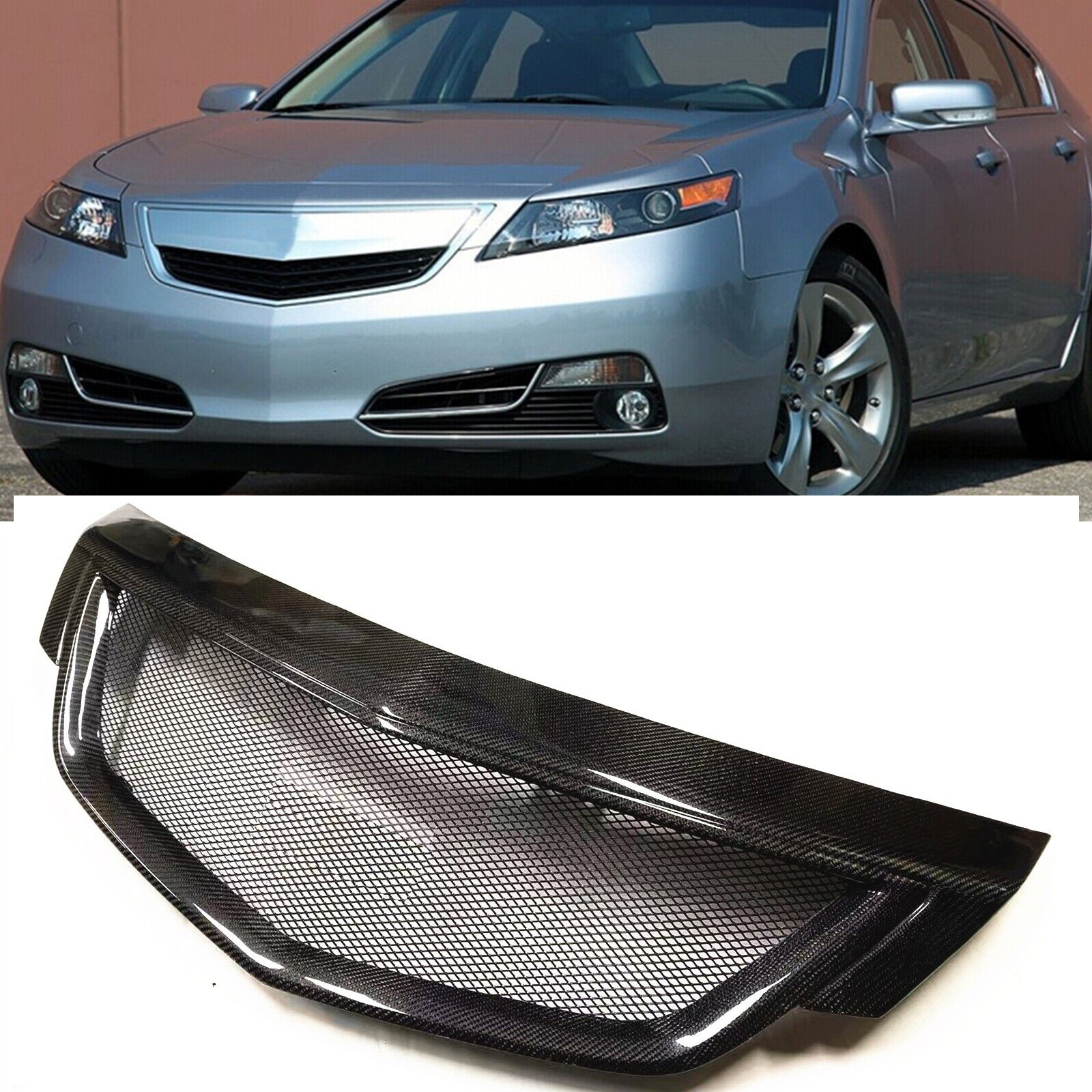Real Carbon Fiber Front Bumper Grill Mesh Grille For Acura TL Sedan 2012-2014