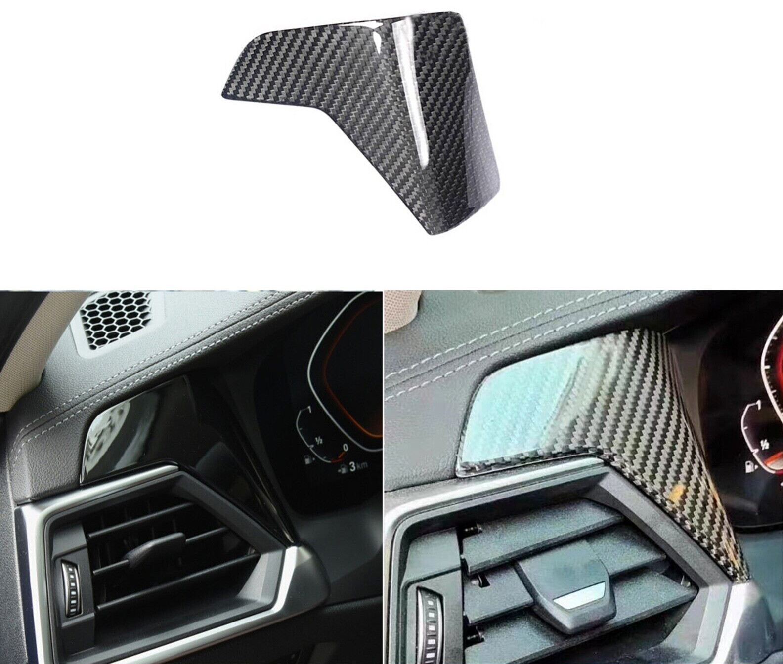 Carbon Fiber Dashboard Side Air Vent Cover For BMW M3 M4 G80 G82 G83 G20G22 LDH