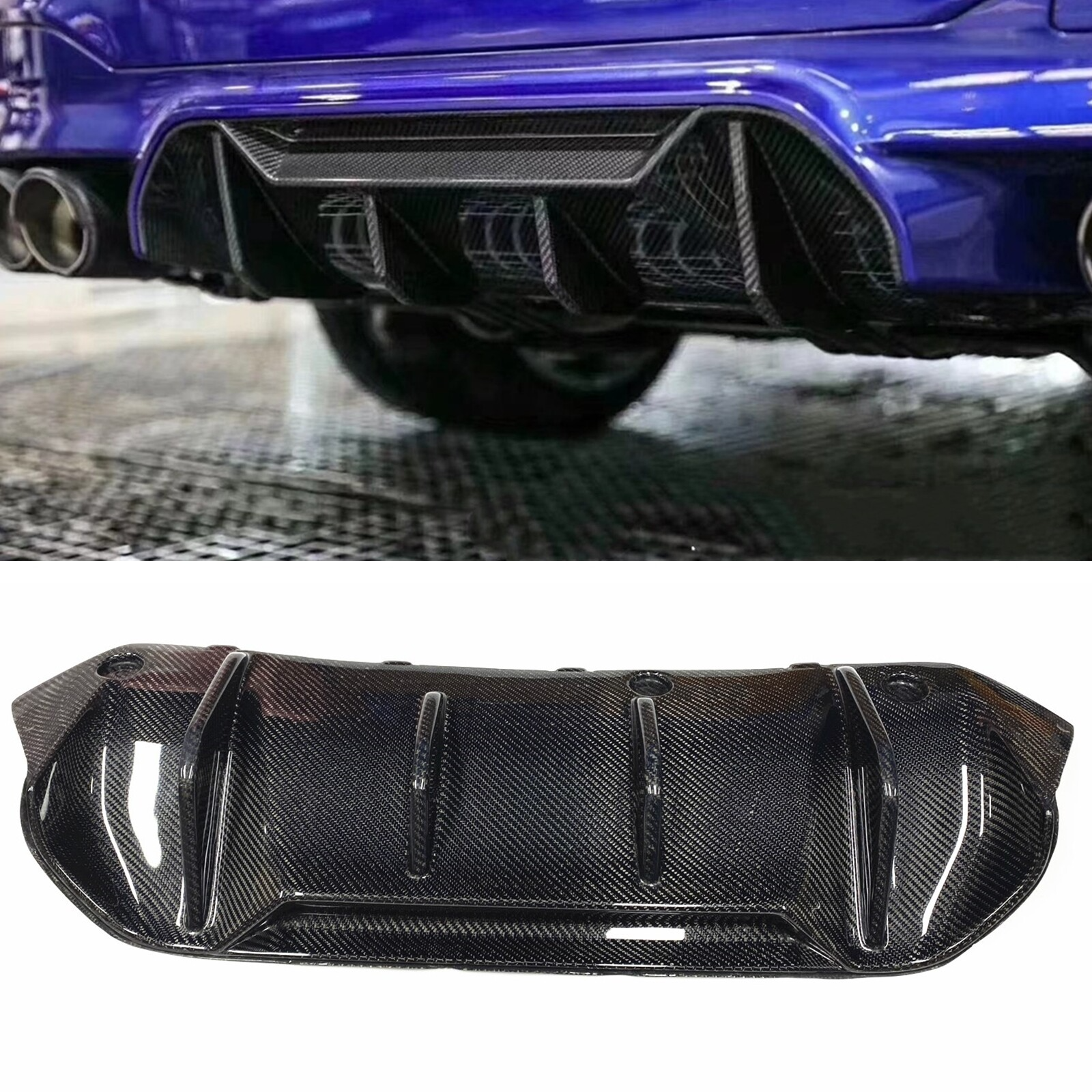 For BMW F90 M5 18-20 Real Carbon Fiber Rear Bumper Diffuser Lip spoiler Splitter