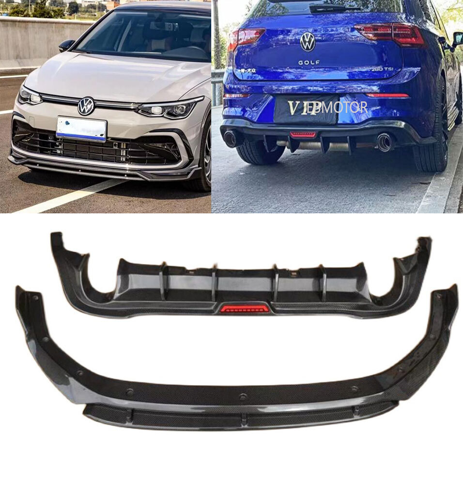 Real Carbon Front Lip Spoiler Diffuser 1pair For Volkswagen VW Golf8 GTI MK8 21+