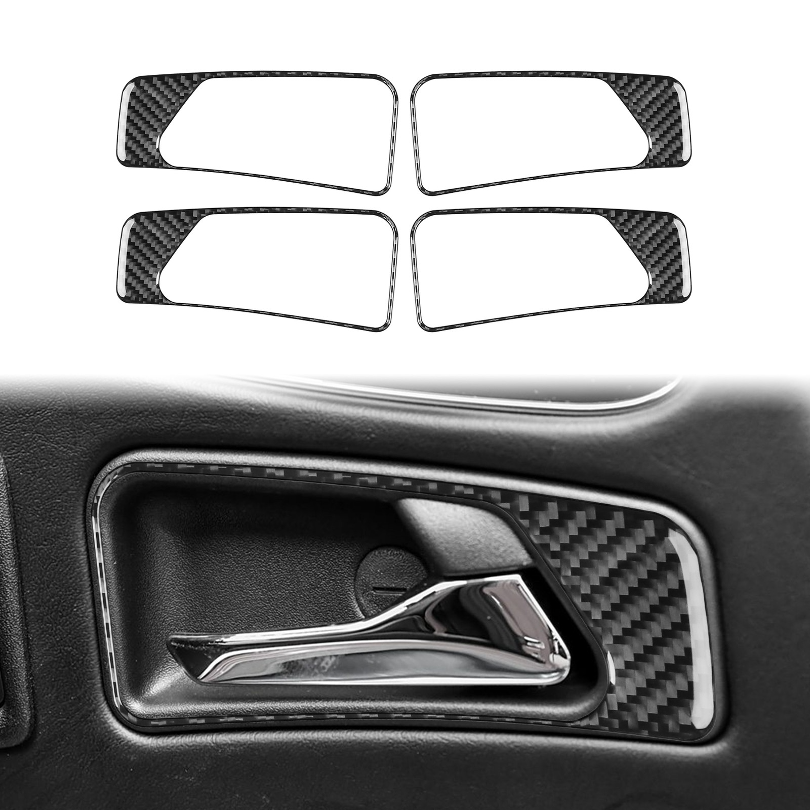 Real Carbon Fiber Interior Door Handle Cover For Benz G-Class G63 W463 2013-2018
