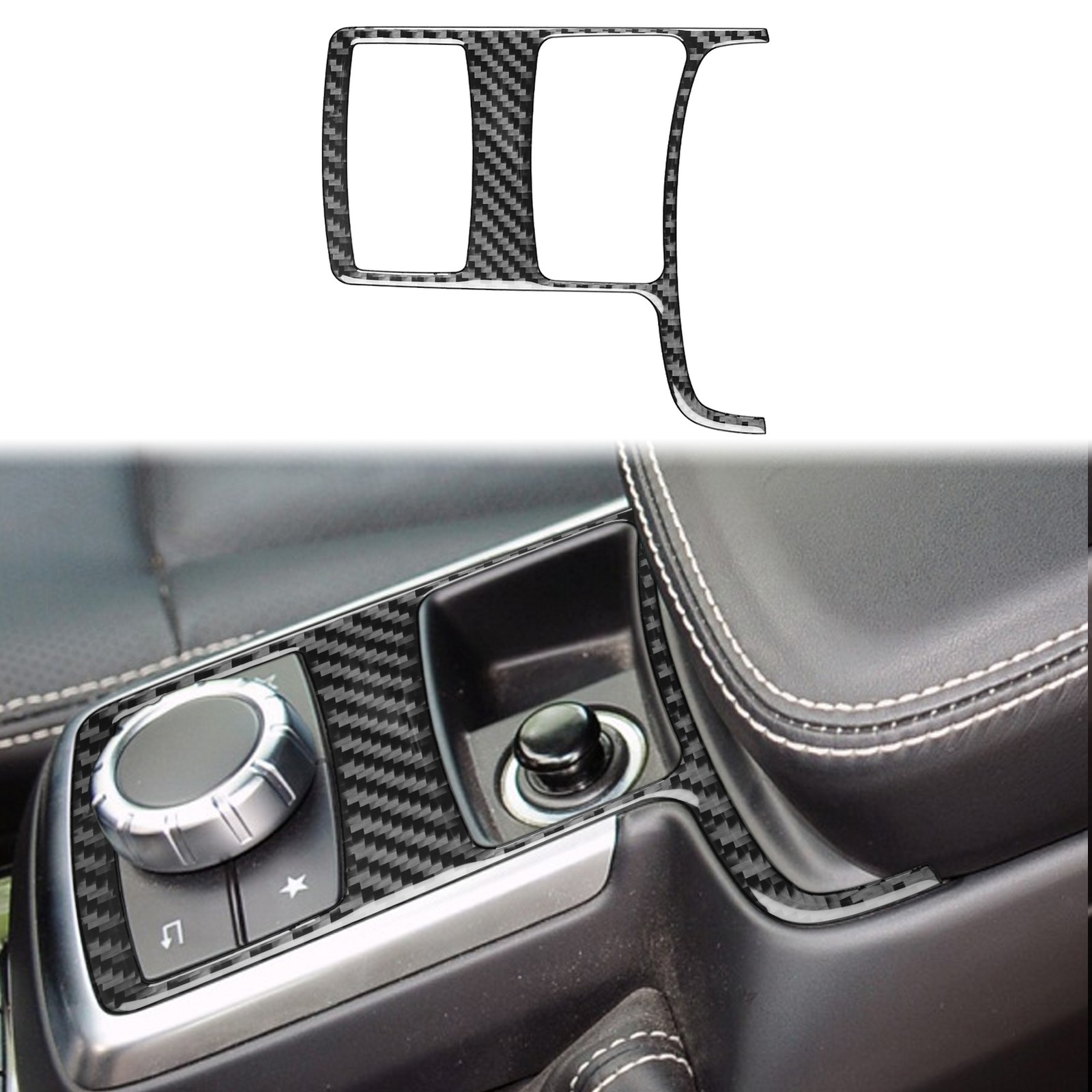 Real Carbon Fiber Console Cigarette Lighter Trim For Benz G-Class G63 W463 13-18