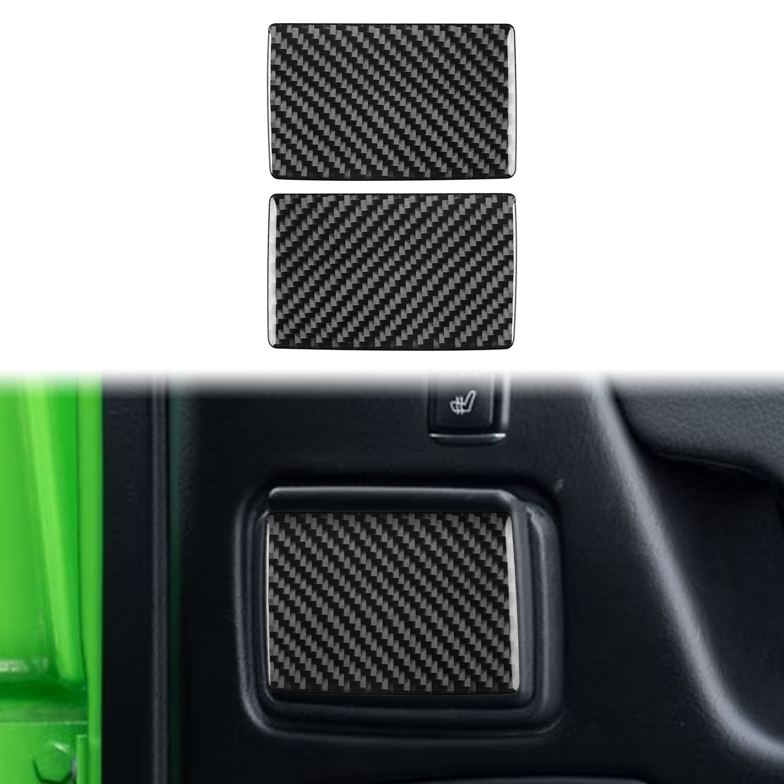 2Pcs Carbon Fiber Rear Door Ashtray Cover Trim For Mercedes-Benz G-class W463