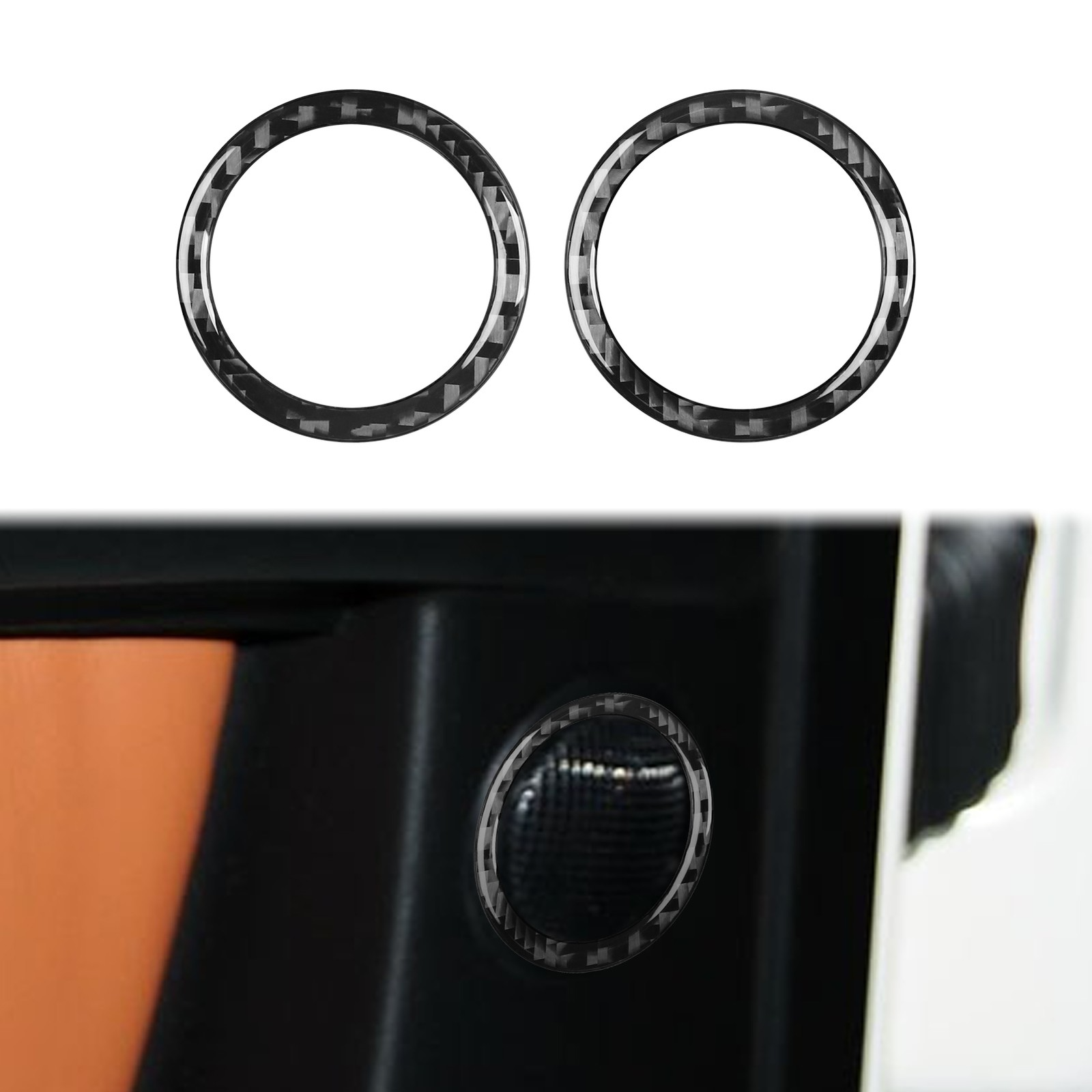2Pcs Carbon Fiber Rear Door Speaker Ring Trim For Mercedes-Benz G-class W463 G63