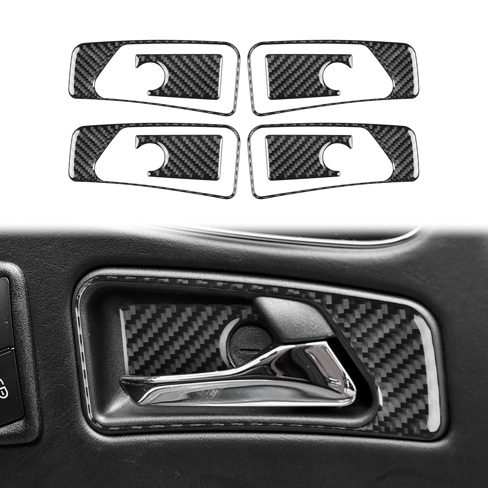 8Pcs Real Carbon Fiber Interior Door Handle Cover Trim For Benz G-Class W463 G63