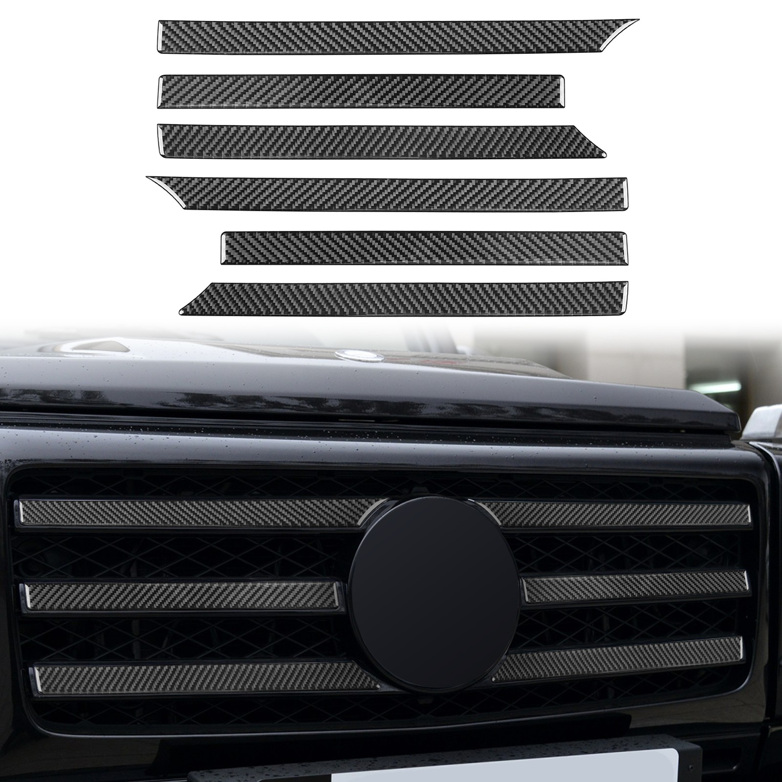 Carbon Fiber Front Center Grill Decorate Trim Strip For Benz G-Class W463 G63