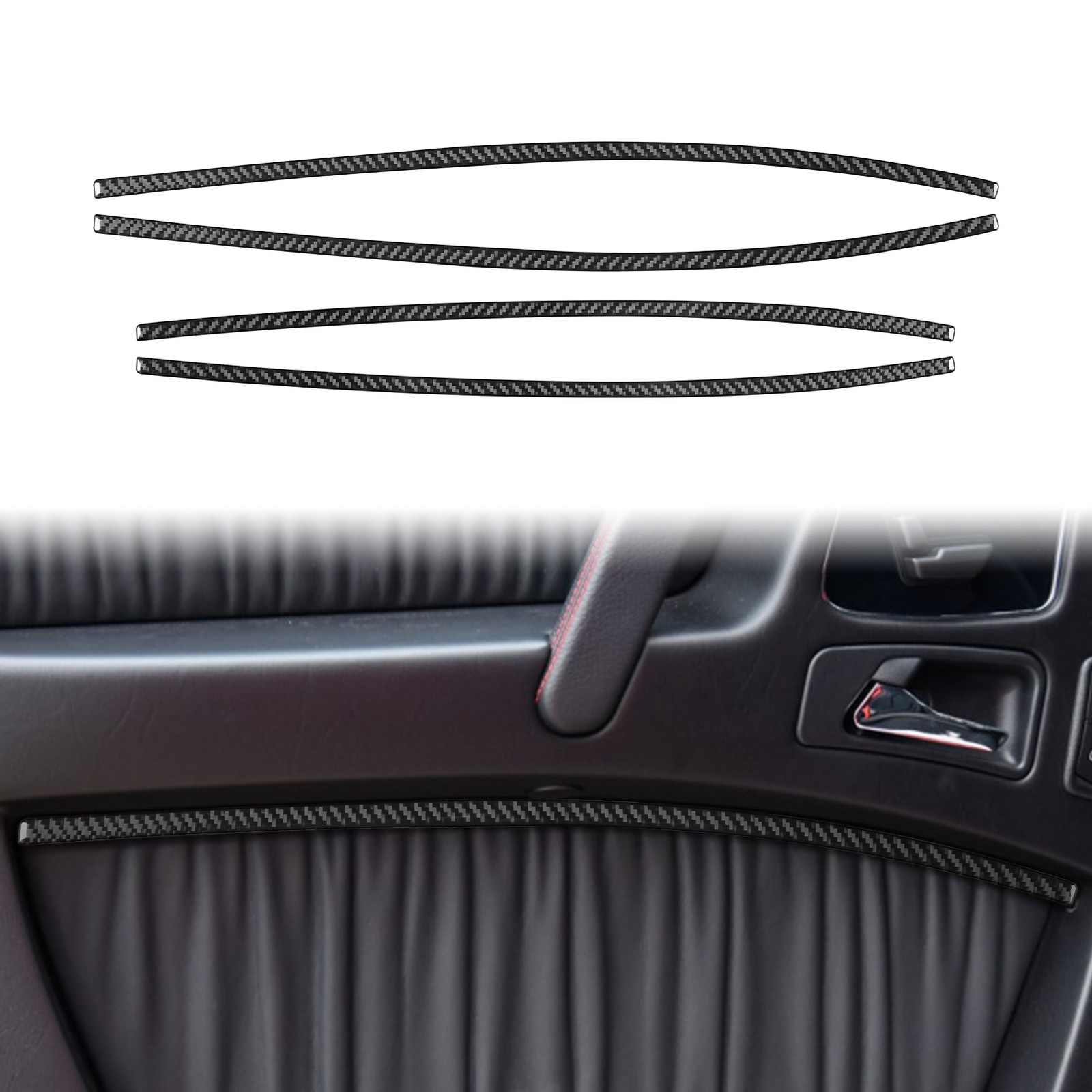 4Pcs Carbon Fiber Door Panel Cover Trim Strip For Mercedes-Benz G-Class W463