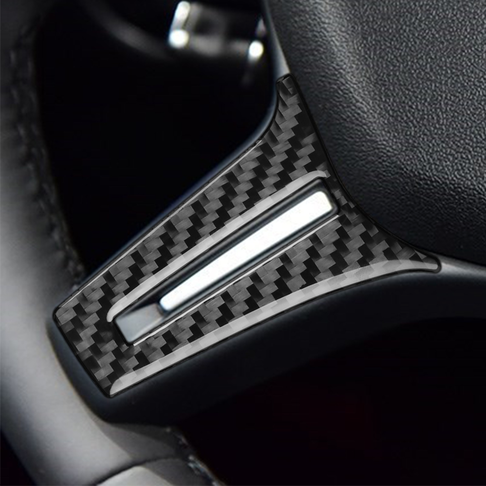2Pcs Carbon Fiber Steering Wheel Accent Cover Trim For Mercedes-Benz Gclass W463