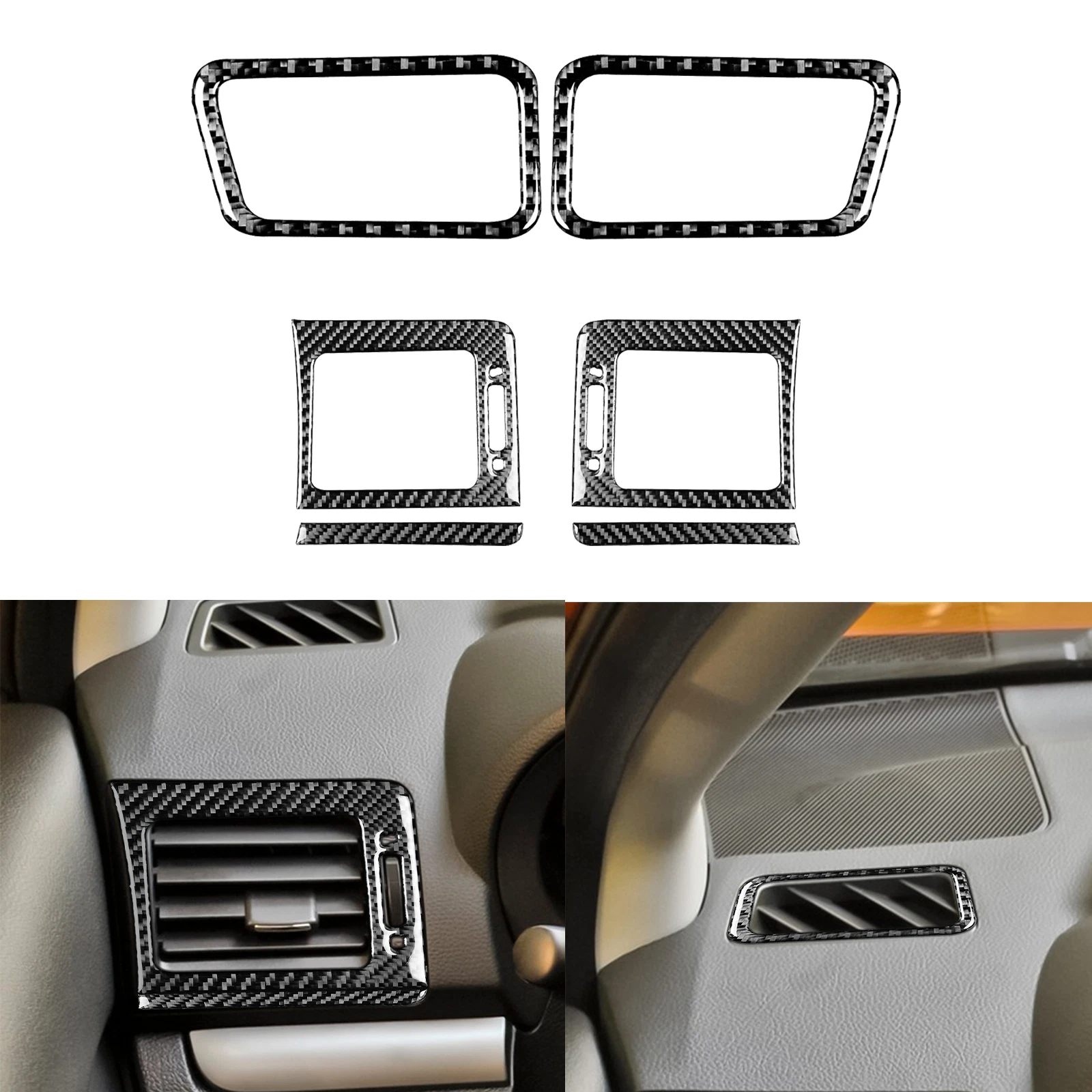 6Pcs Carbon Fiber Upper Side Air Vent Outlet Cover Trim For Subaru WRX STi 15-21